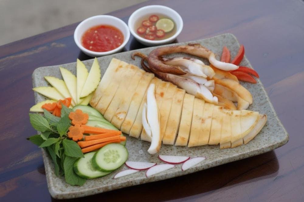 Những con mực một nắng với hương vị đặc trưng.